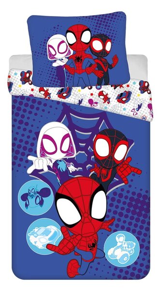 Plava pamučna dječja posteljina za krevet za jednu osobu 140x200 cm Spidey – Jerry Fabrics