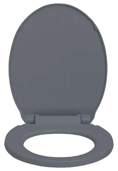 Daska za wc - Toaletna daska s mekim zatvaranjem siva ovalna - Siva 1 Ne Siva