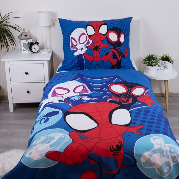 Plava pamučna dječja posteljina za krevet za jednu osobu 140x200 cm Spidey – Jerry Fabrics