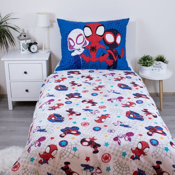 Plava pamučna dječja posteljina za krevet za jednu osobu 140x200 cm Spidey – Jerry Fabrics