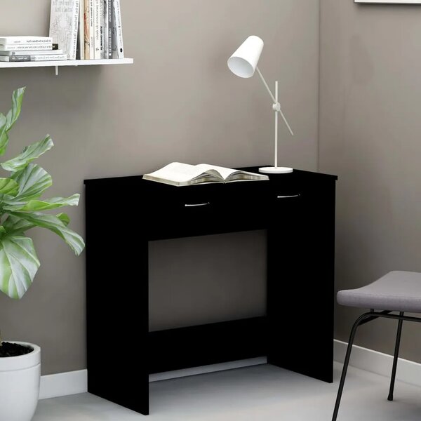 Radni stol crni 80 x 40 x 75 cm od konstruiranog drva - Crna Crna