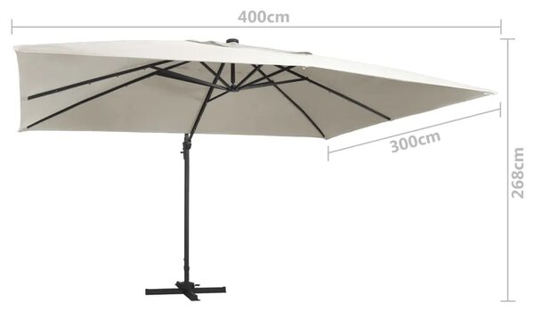 Konzolni vrtni suncobran LED sa stupom 400x300 cm boja pijeska - Pijesak 400 x 300 cm (7 x 5 cm) 1 Pijesak