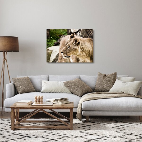 Staklena slika lavice (70x50 cm)
