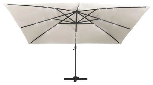 Konzolni vrtni suncobran LED sa stupom 400x300 cm boja pijeska - Pijesak 400 x 300 cm (7 x 5 cm) 1 Pijesak