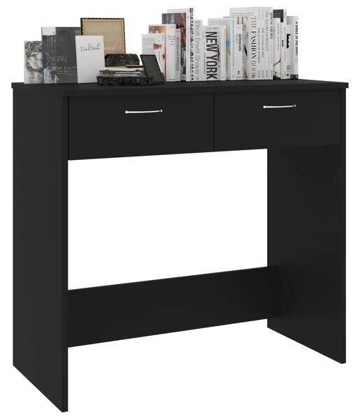 Radni stol crni 80 x 40 x 75 cm od konstruiranog drva - Crna Crna