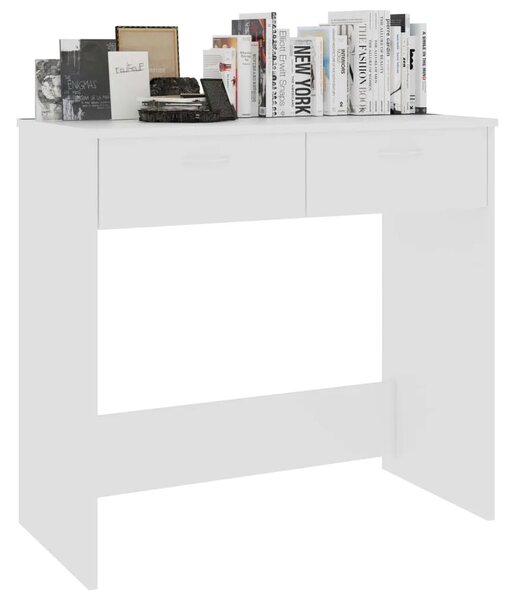 Radni stol bijeli 80 x 40 x 75 cm od konstruiranog drva - Bijela Bijela