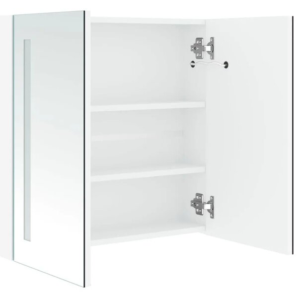 LED kupaonski ormarić s ogledalom 60 x 14 x 62 cm - bijela i srebrna 62 x 14 x 60 cm 1 Bijela i srebrna