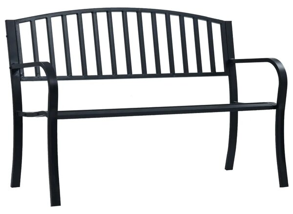 Vrtna klupa 125 cm crna čelična - Crna 1 1 Crna