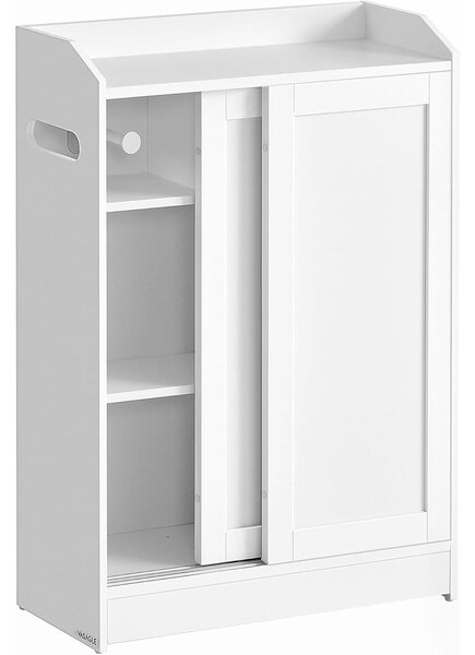 Uski ormarić za pohranu s držačem WC papira, 20 x 60 x 80 cm, bijeli