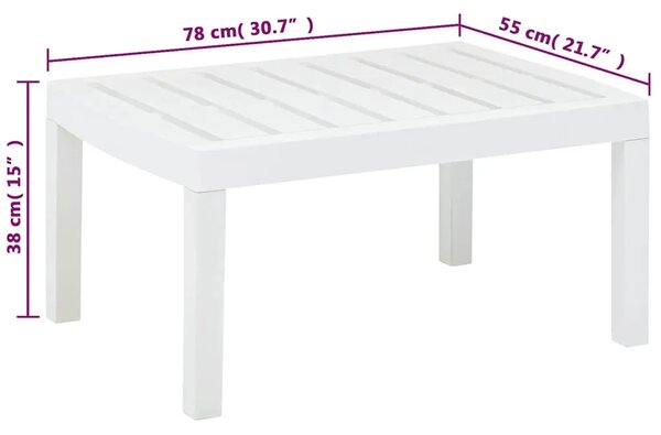 Vrtni stol bijeli 78 x 55 x 38 cm plastični - Bijela 1 Bijela