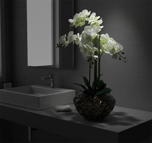 Orhideja bijela 60 cm u tegli (real tocuh) - Bijela - 51 - 70 cm