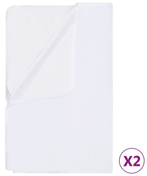VidaXL Vodootporne presvlake za madrac 2 kom pamučne 70x140 cm bijele