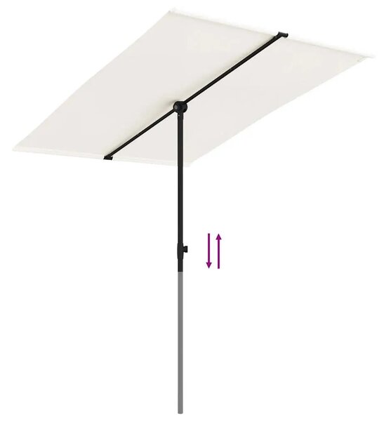 Vrtni suncobran s aluminijskim stupom 2 x 1 5 m pješčano bijeli - Pijesak bijela 200 x 150 cm 1 Pijesak bijela
