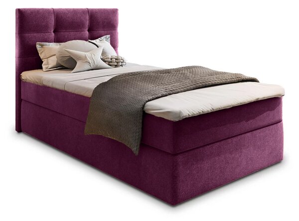 Tapecirani krevet boxspring GLORIEN 80x200 cm purpurna Madrac: Bonell opružni madrac