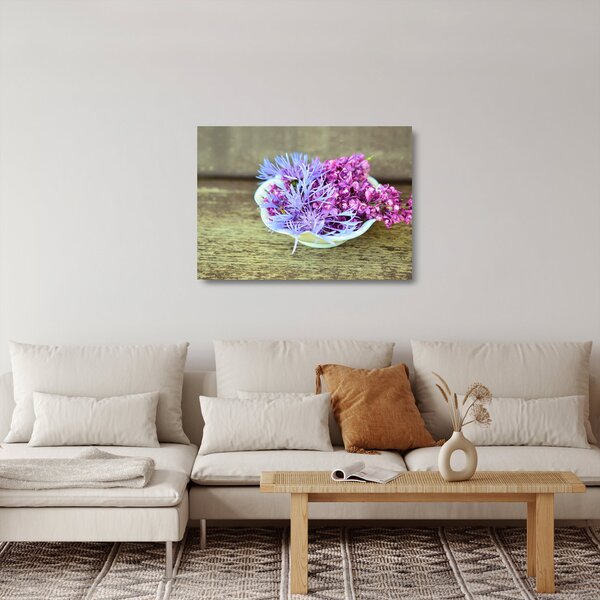 Staklena slika ukrasa s lavandom (70x50 cm)