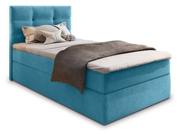 Tapecirani boxspring krevet GLORIEN VELVET 90x200 cm plava Madrac: Bonell opružni madrac