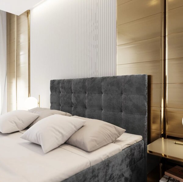 Tapecirani boxspring krevet GLORIEN VELVET 160x200 cm ružičasta Madrac: Bonell opružni madrac