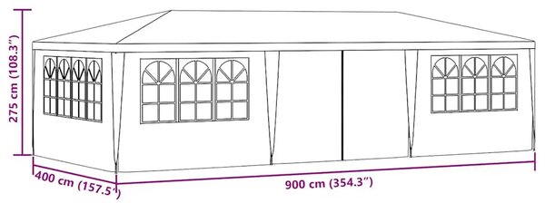 Profesionalni šator za svadbe - šator za zabave 4 x 9 m bijeli 90 g/m² - Bijela 4 x 9 m 1 Bijela