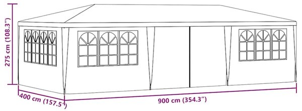 Profesionalni šator za svadbe - šator za zabave 4 x 9 m plavi 90 g/m² - Plava 4 x 9 m 1 Plava