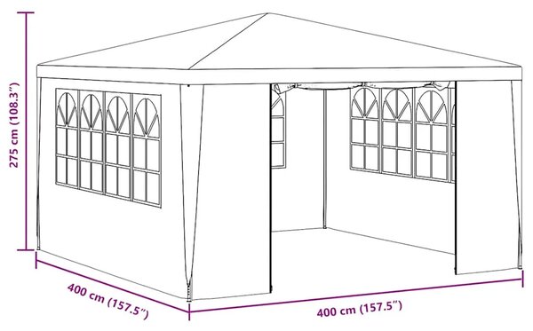 Profesionalni šator za svadbe - šator za zabave 4 x 4 m zeleni 90 g/m² - Zelena 4 x 4 m 1 Zelena