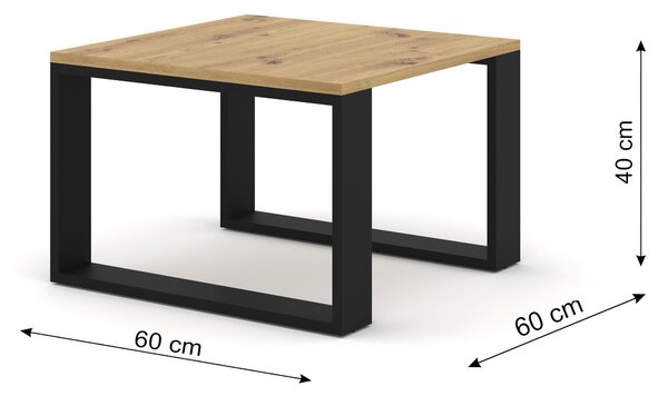 Set stolića za kavu Nulakka (hrast artisan + crna)