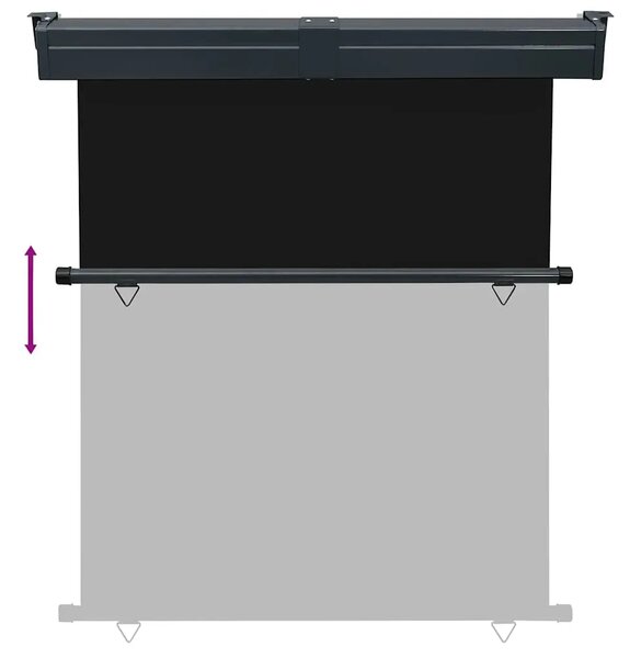 Balkonska bočna tenda 145 x 250 cm crna - Crna 145 x 250 cm 1 Crna