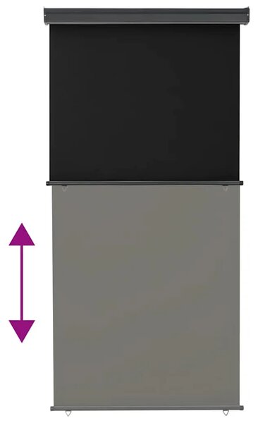 Balkonska bočna tenda 125 x 250 cm crna - Crna 125 x 250 cm 1 Crna