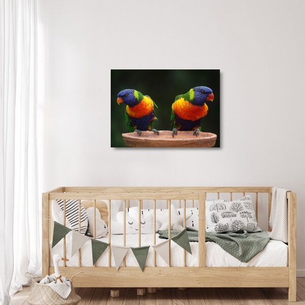Staklena slika papiga (70x50 cm)