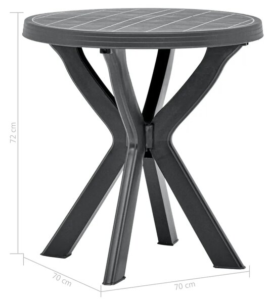 Bistro stol antracit Ø 70 cm plastični - Antracit 1 Antracit