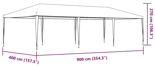 Profesionalni šator za svadbe - šator za zabave 4 x 9 m zeleni 90 g/m² - Zelena 4 x 9 m 1 Zelena