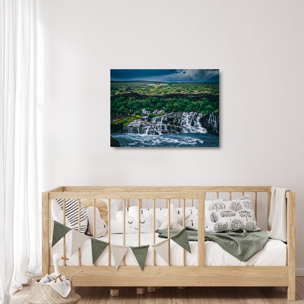 Staklena slika slapova u prirodi (70x50 cm)