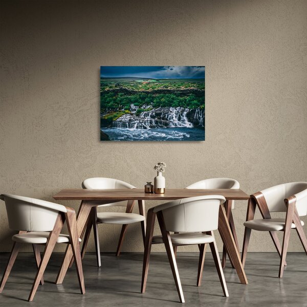Staklena slika slapova u prirodi (70x50 cm)