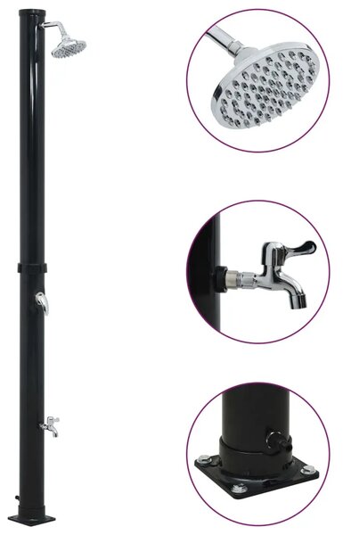 Solarni tuš crni 220 cm 20 L