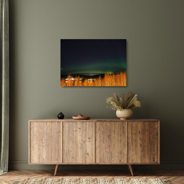 Staklena slika polarne svjetlosti (70x50 cm)