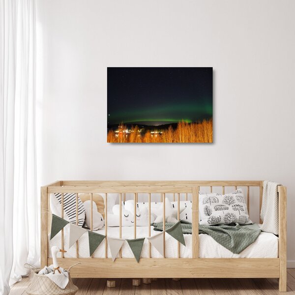Staklena slika polarne svjetlosti (70x50 cm)