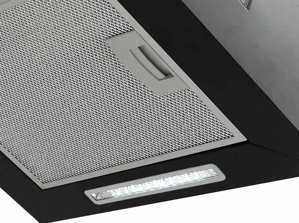 Viseća otočna napa sa senzorom na dodir LCD 55 cm čelična - Crna 55 cm Crna 55 cm