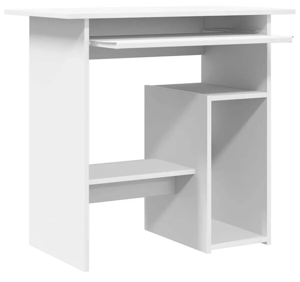Radni stol bijeli 80 x 45 x 74 cm od konstruiranog drva - Bijela Bijela