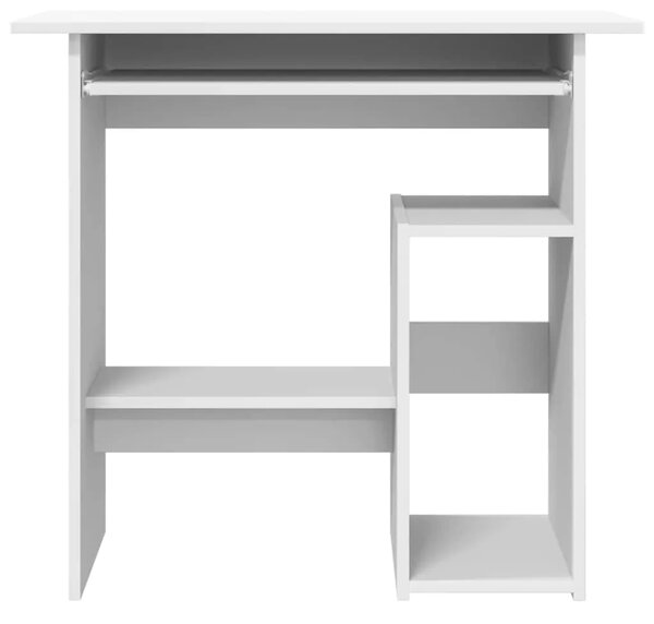 Radni stol bijeli 80 x 45 x 74 cm od konstruiranog drva - Bijela Bijela