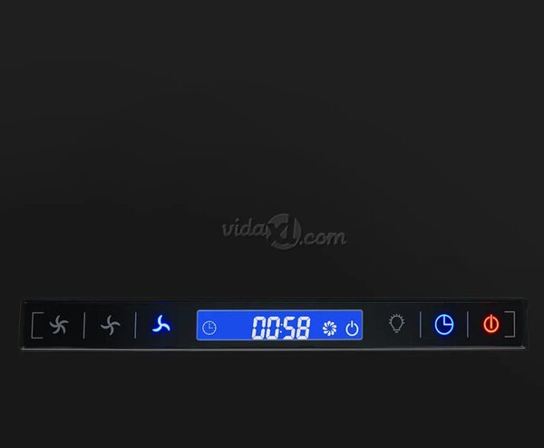 Viseća otočna napa sa senzorom na dodir LCD 55 cm čelična - Crna 55 cm Crna 55 cm