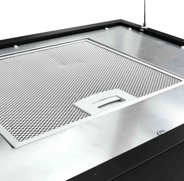 Viseća otočna napa sa senzorom na dodir LCD 55 cm čelična - Crna 55 cm Crna 55 cm