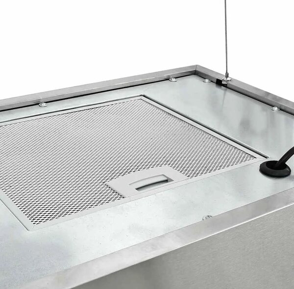Viseća otočna napa sa senzorom na dodir LCD 55 cm čelična - Srebrno 55 cm Srebrno 55 cm