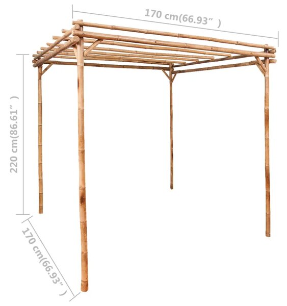 Pergola od bambusa 170 x 170 x 220 cm