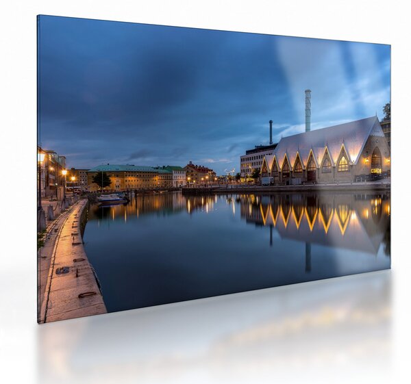 Staklena slika vodenog kanala - Göteborg (70x50 cm)