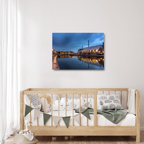 Staklena slika vodenog kanala - Göteborg (70x50 cm)