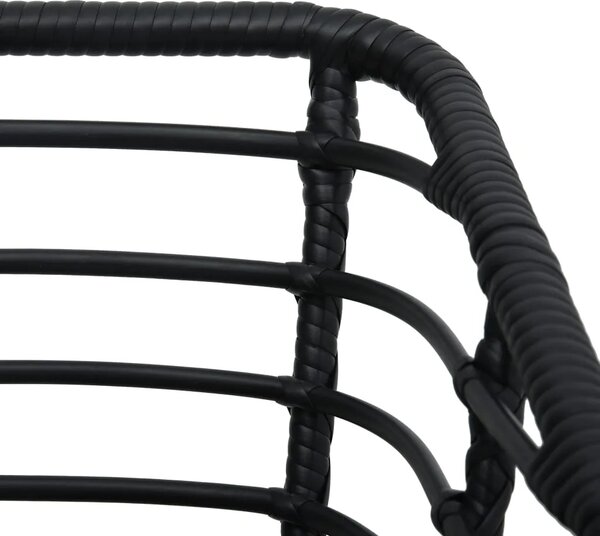 3-dijelni bistro set od poliratana crni - Crna 3 Crna