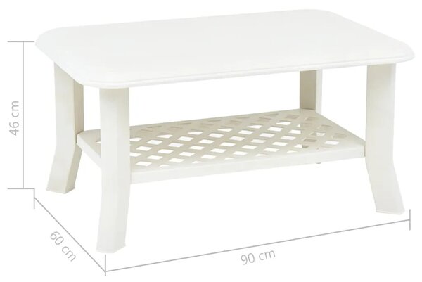 Stolić za kavu bijeli 90 x 60 x 46 cm plastični - Bijela 1 Bijela