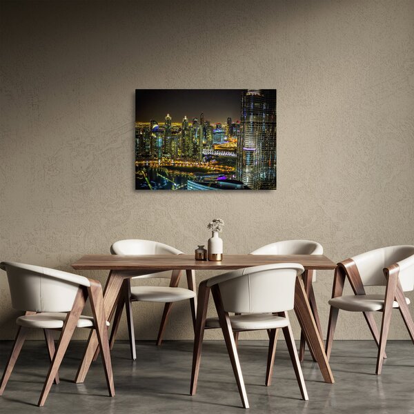 Staklena slika noćnog grada (70x50 cm)