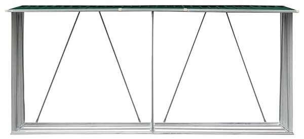 Spremište za drva - Vrtna ostava za drva od pocinčanog čelika 330x84x152 cm zelena - Zelena Zelena