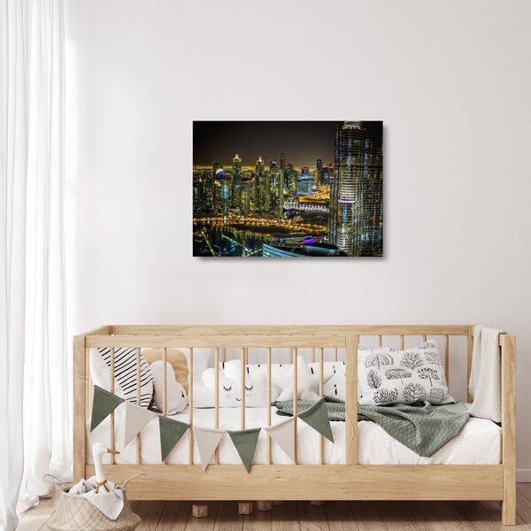 Staklena slika noćnog grada (70x50 cm)