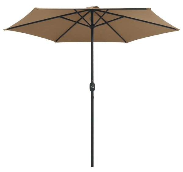 Vrtni suncobran s aluminijskim stupom 270 x 246 cm smeđesivi - Sivo-smeđa 1 Sivo-smeđa